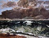 Gustave Courbet Canvas Paintings - The Wave 5